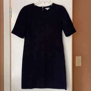 Navy Shift Dress with exposed zipper